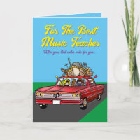 Best Music Teacher Folded Greeting Card