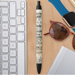 Best Music Teacher Musical Notes Black Ink Pen