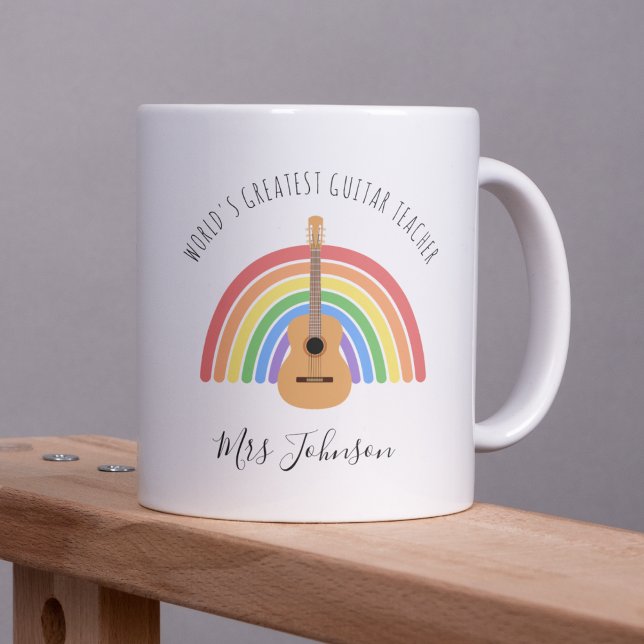 Best Music Teacher Rainbow Custom Thank you Gift Coffee Mug (Creator Uploaded)