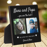 Best Nana And Papa Grandkids 2 Photo Collage Black