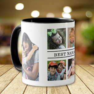 Best Nana Black And White Grandkids 6 Photo Mug