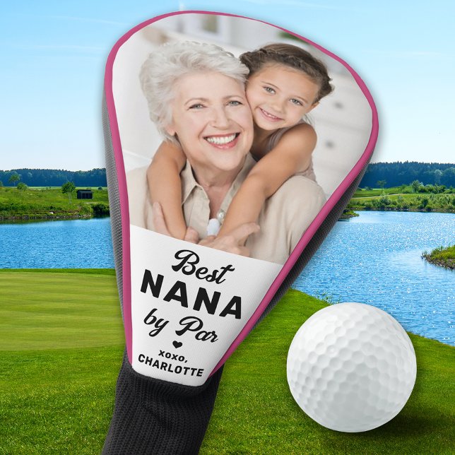 BEST NANA BY PAR Custom Photo Cute Golfer Grandma  Golf Head Cover (Creator Uploaded)