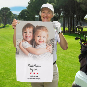 Best Nana By Par Modern Photo Custom Keepsake Golf Towel