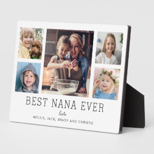 Best Nana Ever 5-Photo Collage Keepsake Custom Plaque