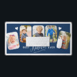 Best Nana Ever Calligraphy 5 Photo Desk Mat<br><div class="desc">This grandparent desk mat provides space for 5 photos,  allowing you to showcase favourite pictures of your grandchildren. The design features a modern style calligraphy that reads: “Best Nana Ever” on a dark navy blue background. The desk mat’s is a perfect gift for any grandmother.</div>