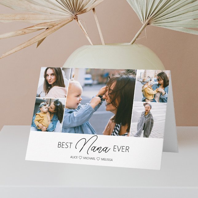 Best Nana Ever Calligraphy Photo Card (Creator Uploaded)