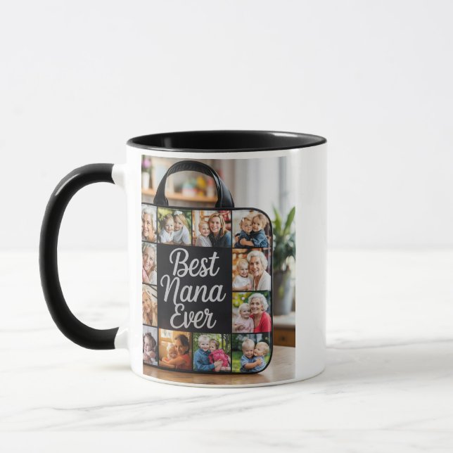 Best Nana Ever Custom Photo Collage Mug – Personal (Left)