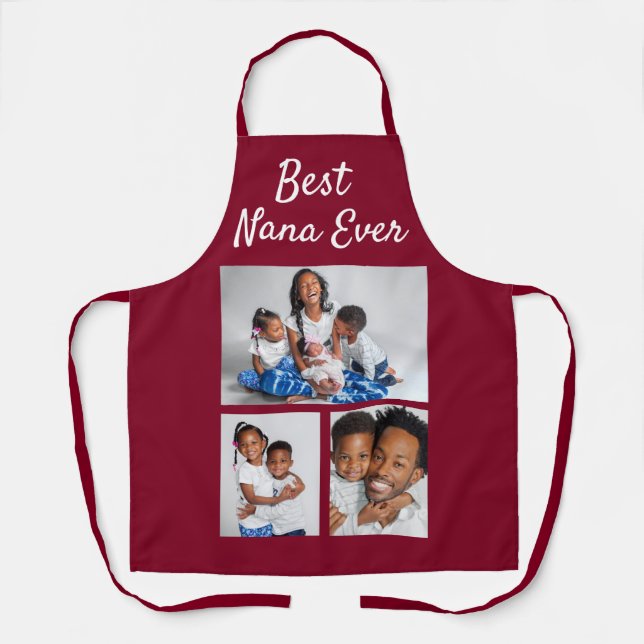Best Nana Ever Custom Photo Collage Template Apron (Front)