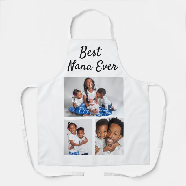 Best Nana Ever Custom Photo Collage Template Apron (Front)