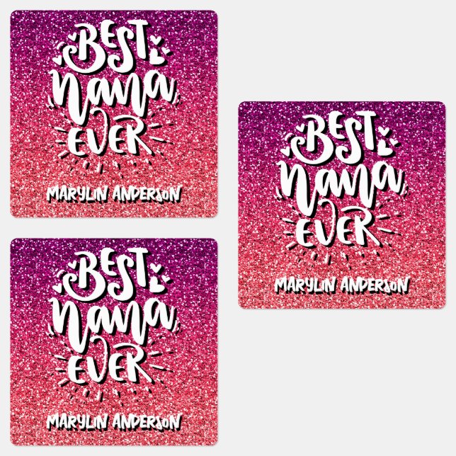 BEST NANA EVER GLITTER  CUSTOM TYPOGRAPHY (Group)