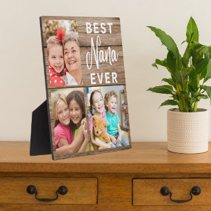 Best Nana Ever Grandkids 3 Picture Collage Wood Plaque