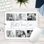 Best Nana Ever Modern Script 6 Photo Collage Chic Mouse Pad<br><div class="desc">“Best Nana Ever.” She’s loving every minute with her grandkids. A stylish, simple visual of soft grey handwritten script and soft turquoise blue sans serif typography overlay a white background. Add six, cherished photos of your choice and customise the name(s)/message, for the perfect modern, stylish, personalised photo mousepad she’ll always...</div>