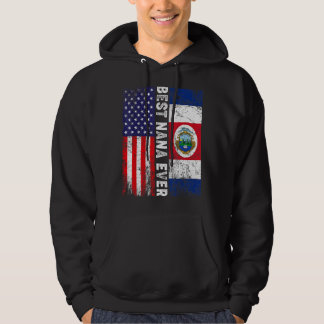 Best Nana Ever  Mother's Day Costa Rica Us Flag Hoodie