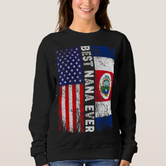 Best Nana Ever  Mother's Day Costa Rica Us Flag Sweatshirt
