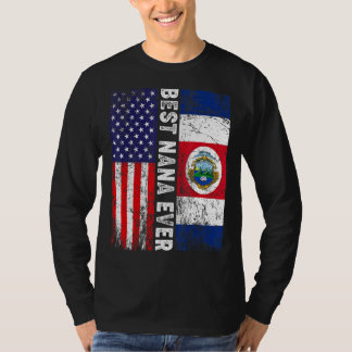 Best Nana Ever  Mother's Day Costa Rica Us Flag T-Shirt