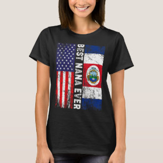 Best Nana Ever  Mother's Day Costa Rica Us Flag T-Shirt