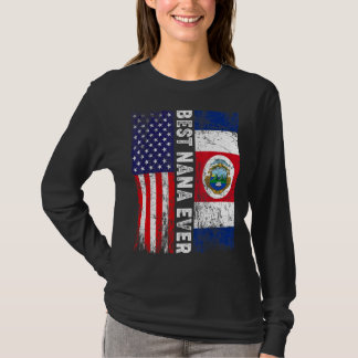 Best Nana Ever  Mother's Day Costa Rica Us Flag T-Shirt