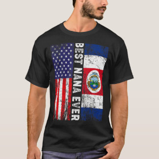 Best Nana Ever  Mother's Day Costa Rica Us Flag T-Shirt
