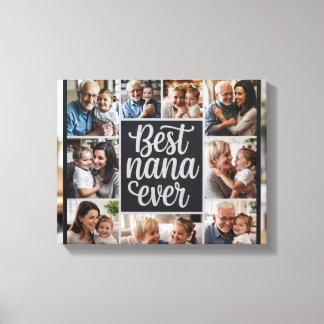 Best Nana Ever Personalised Photo Collage Canvas P Print