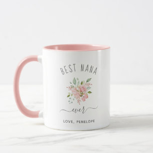 Best Nana Ever   Pretty Elegant Pink Roses Mug