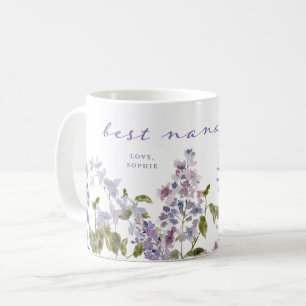 Best Nana Ever   Pretty Purple Lilac Flowers Coffee Mug