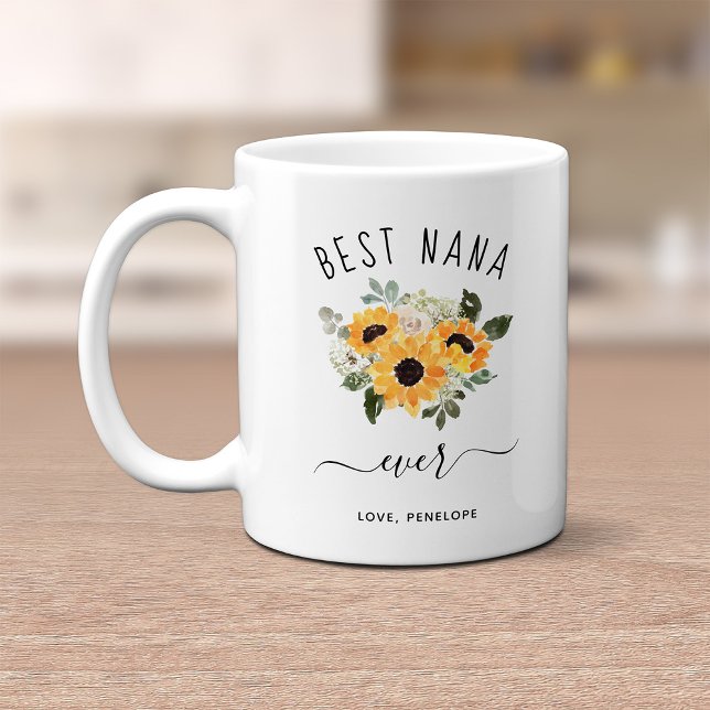 Best Nana Ever | Pretty Rustic Sunflowers Coffee Mug (Creator Uploaded)