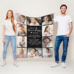 Best Nana & Poppy Ever 10-Photo Collage Modern Fleece Blanket<br><div class="desc">Celebrate grandparents with this personalised photo collage blanket that beautifully showcases their treasured family moments. Featuring a 10-photo layout and the text "Best Nana & Poppy Ever" in an elegant script, the design is enhanced with hearts and space for a heartfelt personal message, along with the names of beloved grandchildren....</div>
