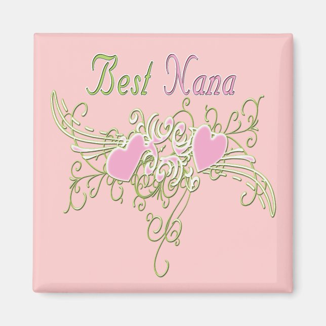 Best Nana Swirling Hearts Magnet (Front)