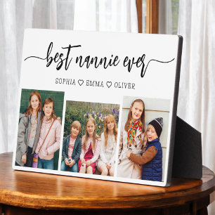 Best Nannie Ever - Grandchildren Photo Collage Plaque