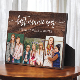 Best Nannie Ever Wood Grandchildren Photo Collage Plaque