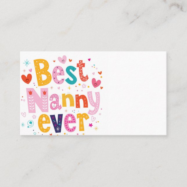 Best nanny ever business card (Front)