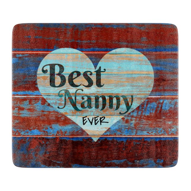 Best nanny Ever Glass Cutting Board (Front)