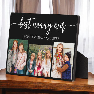 Best Nanny Ever - Grandchildren Photo Collage Plaque