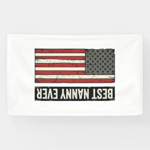 Best Nanny Ever Patriotic Vintage Flag Shirt Desig Banner