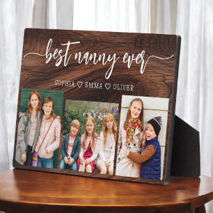 Best Nanny Ever Wood - Grandchildren Photo Collage Plaque