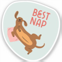 Best nap cute illustrated dog aqua