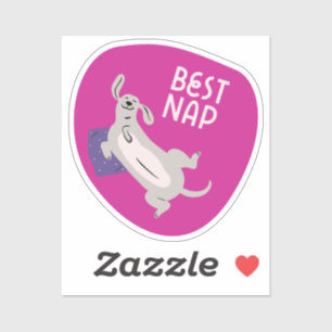 Best nap cute illustrated dog fuchsia