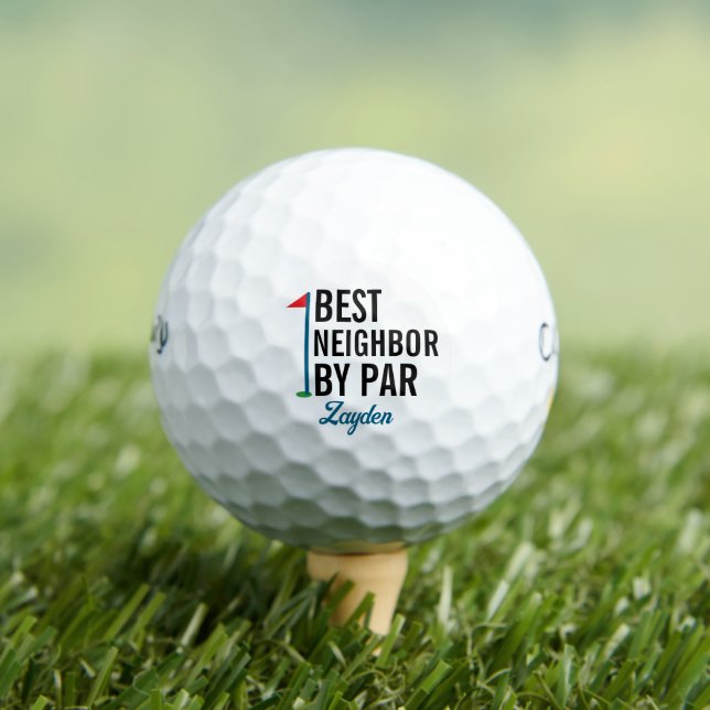 Best Neighbour By Par Personalised Gift Golf Balls (Insitu Tee)