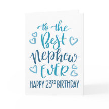 Best Nephew Ever 23rd Birthday Typography in Blue
