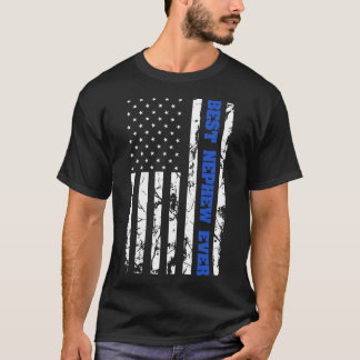 Best Nephew Ever US Vintage Flag Patriotic Family T-Shirt