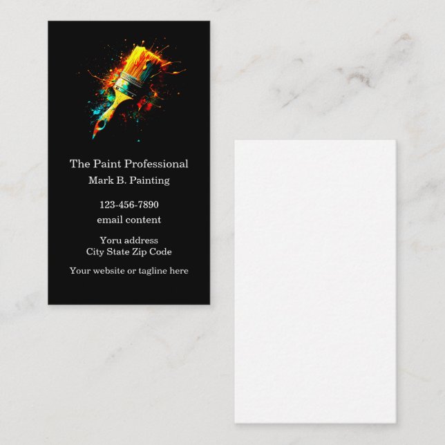 Best New House Painter Business Cards Template (Front/Back)