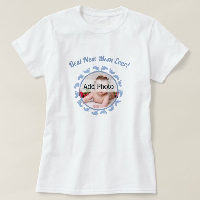 Best New Mum/Mother Family Photo baby boy T-Shirt (Design Front)
