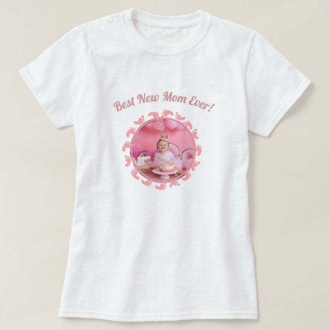 Best New Mum/Mother Family Photo baby Girl T-Shirt (Design Front)