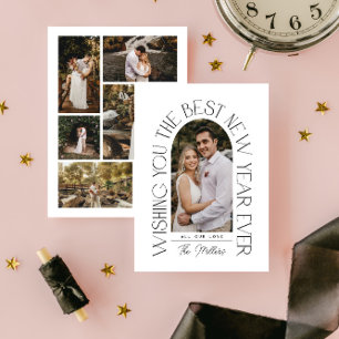 Best New Year Ever   Modern Minimalist Arch Photo Holiday Card