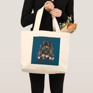 Best Newfie Mum Ever Floral Newfoundland Dog  Large Tote Bag