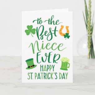 Best Niece Ever St Patrick's Day Typography Card