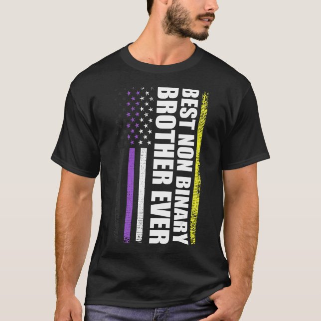 Best Non Binary Brother Ever Lgbt Gay Pride T-Shirt (Front)