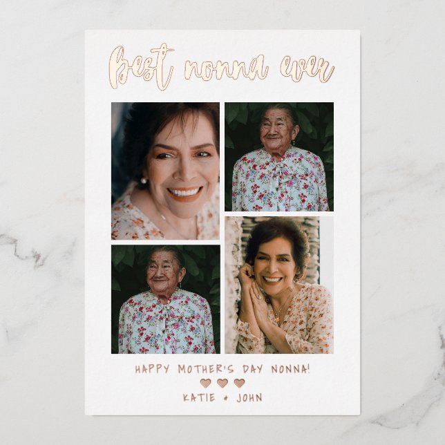 Best Nonna Ever Calligraphy Script 4 Photo Collage (Front)