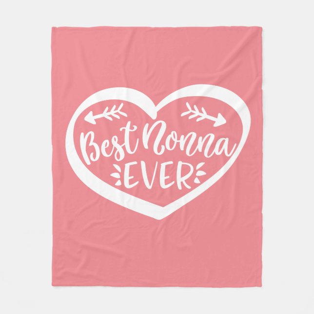 Best Nonna Ever Fleece Blanket (Front)