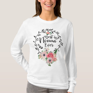 Best Nonna Ever Floral Decoration Grandma T-Shirt